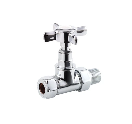 Radiator Valves Man. Crosshead | Straight | Chrome